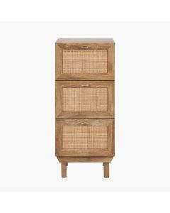 Henrik Natural Rattan 3 Drawer Tall Unit