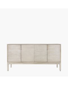 Gio White Sand Acacia Wood 4 Door Sideboard