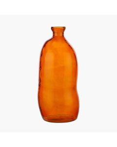 Orange Organic Shaped Recycled Glass Tall Vase