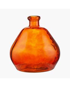 Orange Organic Shaped Recycled Glass Vase