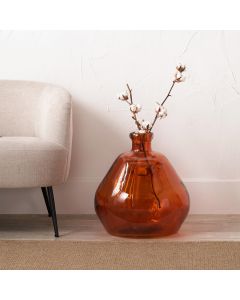 Orange Organic Shaped Recycled Glass Vase