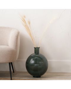Sea Green Round Recycled Glass Vase