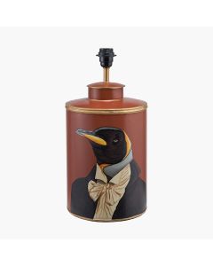 Penguin Tobacco Hand Painted Metal Table Lamp