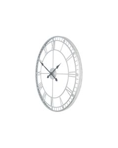 Antique Silver Metal Round Wall Clock
