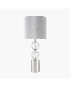 Harris Brushed Silver and Clear Glass Table Lamp