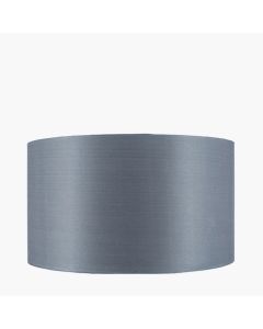 45cm Steel Grey Silk Lined Cylinder Shade