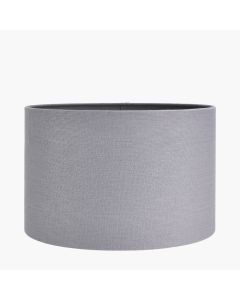 Lino 35cm Steel Grey Self Lined Linen Drum Shade