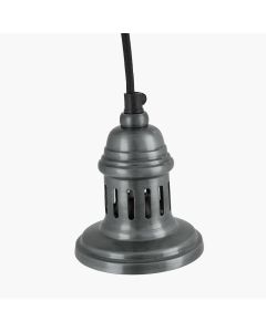 Dark Antique Silver Metal Electrical Ceiling Fitting for Café & Dome Pendants