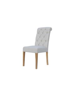 Essentials Button back chair with scroll top   in Natural