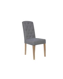 Essentials Button Back Upholstered Chair  in Light Grey