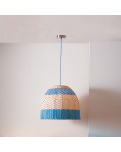 Brera Rattan Ceiling Pendant Cobalt