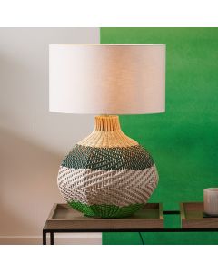 Brera Rattan Large Table Lamp Emerald