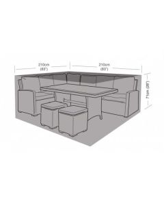 Compact Square Casual Dining Set Weather Cover 210x210x71cm