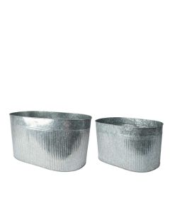Oval Zinc Planters Set of 2