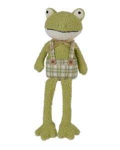 Frog in Green Check Dungarees