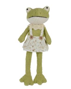 Frog in White Flower Dungarees