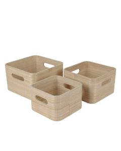 Lownie Set of 3 Wood Storage Boxes