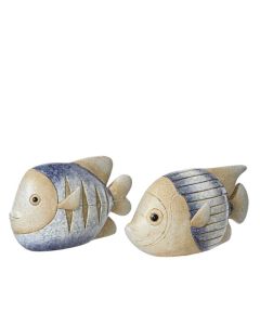 Set of 2 Terracotta Fish Ornaments