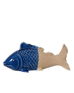 Fish Ornament - Blue Glaze and Sand