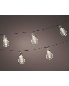 Solar Party Light. 10 Bulbs with Warm White LED. Multifunction