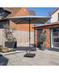 Royce Premium 250x250cm Square Parasol with LED LIghts. Smoke Canopy. Night Cover Included.
