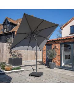 Royce Premium 250x250cm Square Parasol with LED LIghts. Smoke Canopy. Night Cover Included.