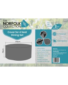 4 Seat Dining Set Weather Cover - D175cm x H75cm