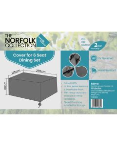 6 Seat Dining Set Weather Cover - L255cm x W120cm x H80cm