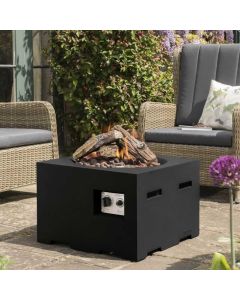 Happy Cocoon Small Square Gas Fire Pit - Black