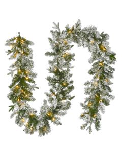 Iceland Fir 9ftx12" Garland with 70 Warm White lights