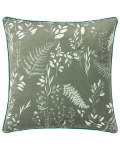 Fearne Printed Velvet Cushion Sage Green
