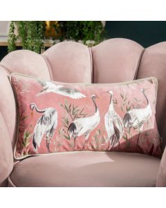 Orient Cranes Cushion Blush