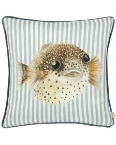 Salcombe Pufferfish Piped Cushion