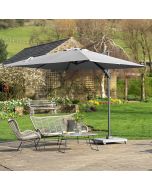 Platinum Voyager T2 Cantilever Parasol 270x270x248cm. Luna Grey Canopy 
