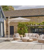 Platinum Voyager T1 Cantilever Parasol 300x200x241cm. Sandstone Frame. Champagne Canopy