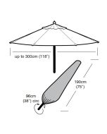 Large Parasol Weather Cover 190x96 circ - Up to 300cm Parasol