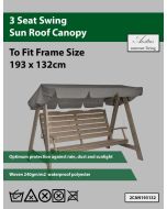 Canopy 193x132cm - Taupe for 3 Seat Swing 