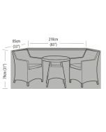 2 Seater Extra Large Bistro Set Weather Cover 210x85x79cm