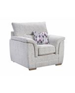 Keaton Armchair High Back Sofa (Augusta Fabric). Oak or Dark Feet. 104x92x98cmH