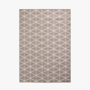 Indoor Outdoor Silver and White Geometric Design Rug