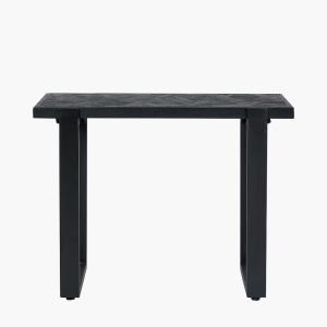 Mashu Matt Black Mango Wood and Iron Console Table